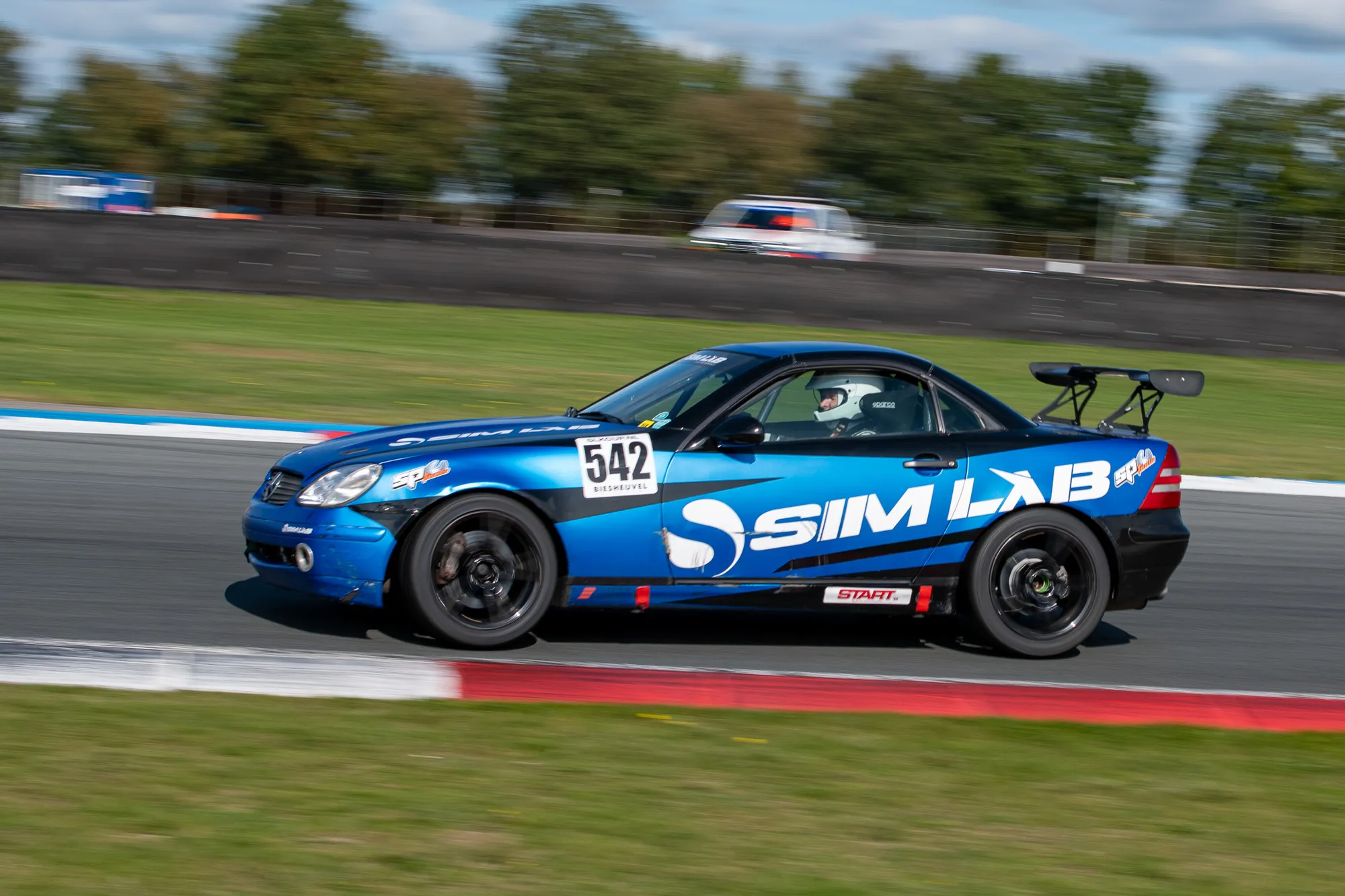 The Sim-Lab SLK on the kerbs at TT Circuit Assen